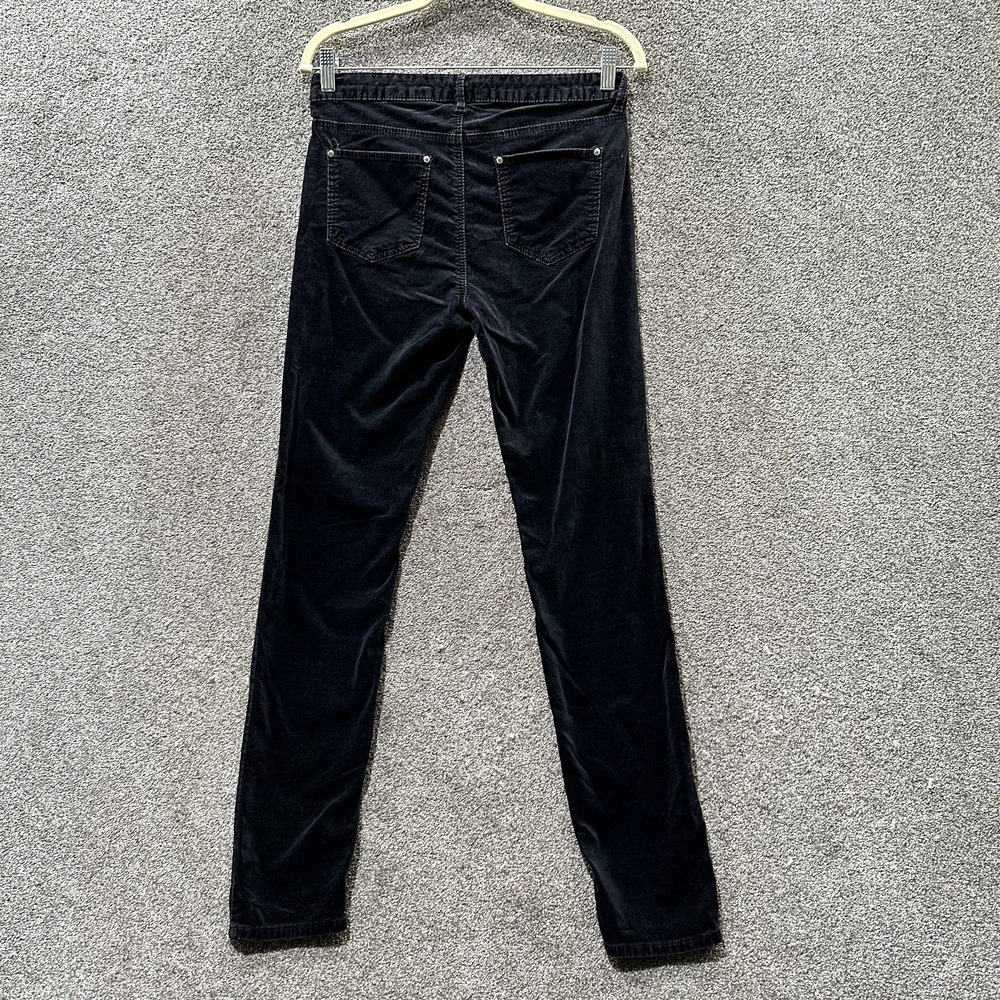 Buffalo David Bitton Velveteen Pants Women 8/29 Black Mid Rise‎ Skinny 5 Pocket - Picture 2 of 15